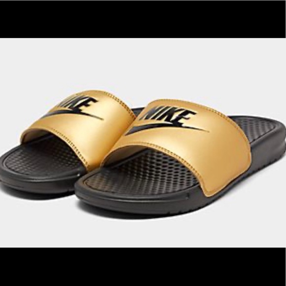 Nike Shoes - NIB Nike Benassi Metallic Gold Women's Slide